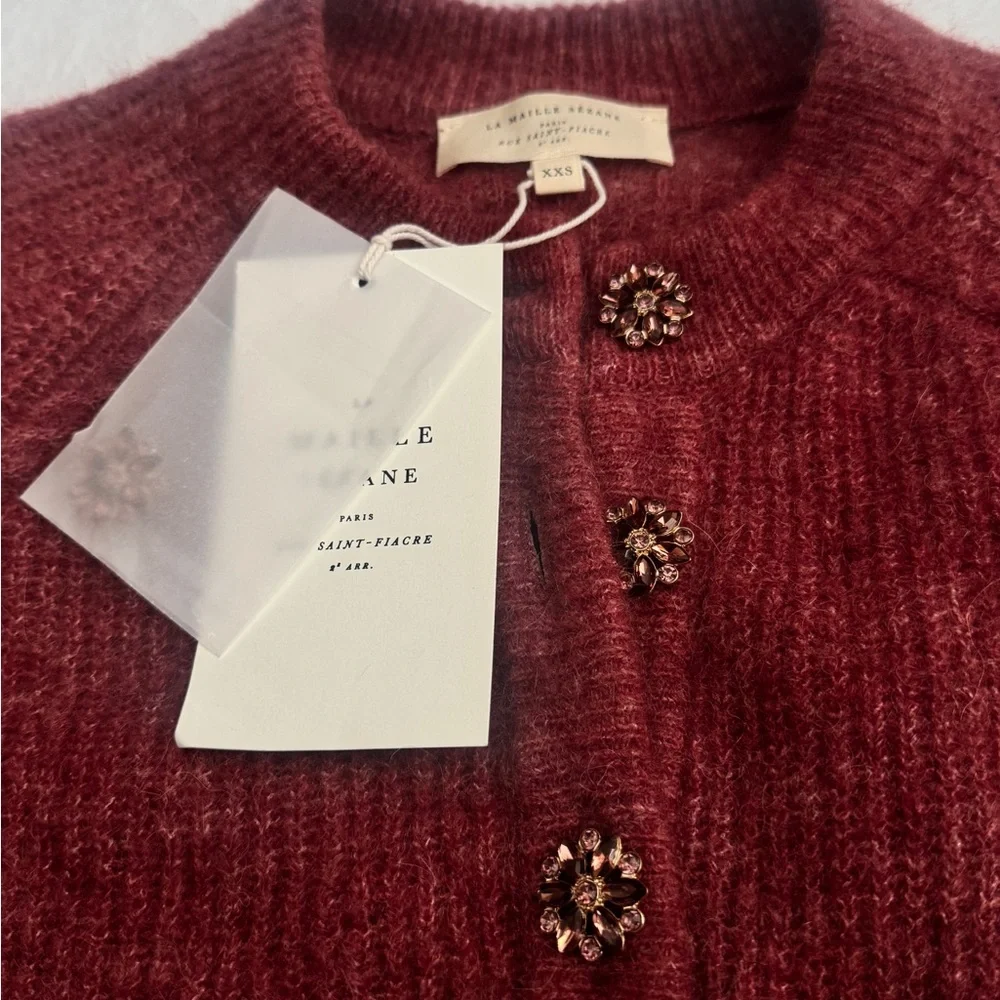 Sezane OTHELLO CARDIGAN sweater rosewood XXS / New with tag - Picture 10 of 10